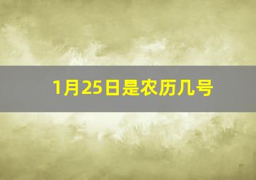 1月25日是农历几号