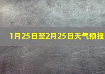 1月25日至2月25日天气预报