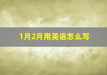 1月2月用英语怎么写