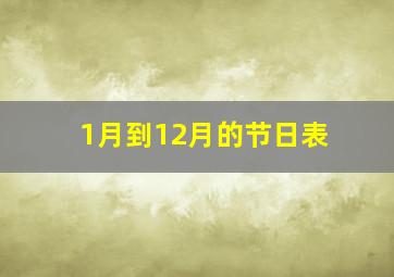 1月到12月的节日表