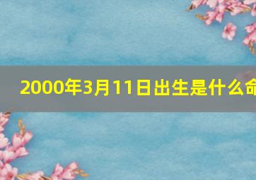 2000年3月11日出生是什么命