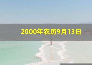 2000年农历9月13日