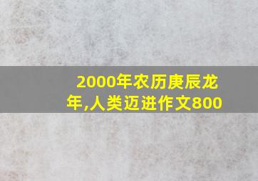 2000年农历庚辰龙年,人类迈进作文800