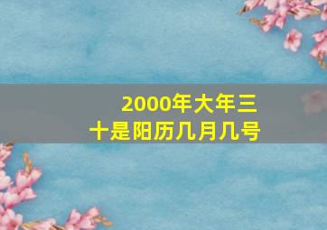 2000年大年三十是阳历几月几号