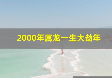 2000年属龙一生大劫年