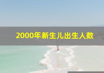 2000年新生儿出生人数