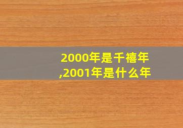 2000年是千禧年,2001年是什么年