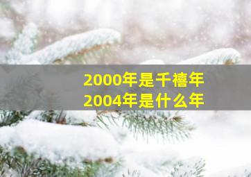 2000年是千禧年2004年是什么年