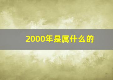 2000年是属什么的