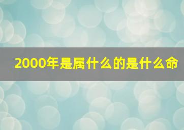 2000年是属什么的是什么命