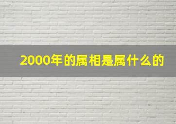 2000年的属相是属什么的