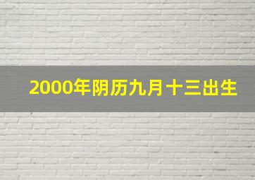 2000年阴历九月十三出生