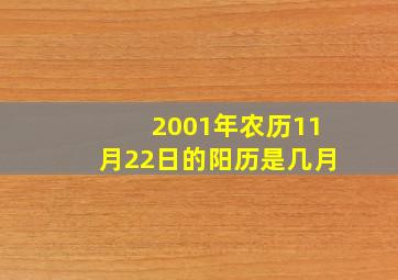 2001年农历11月22日的阳历是几月