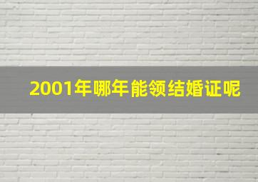 2001年哪年能领结婚证呢