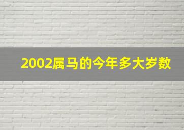 2002属马的今年多大岁数