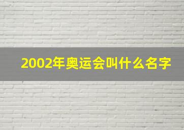 2002年奥运会叫什么名字