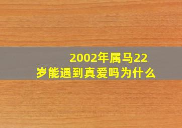 2002年属马22岁能遇到真爱吗为什么