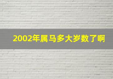 2002年属马多大岁数了啊