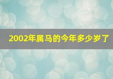 2002年属马的今年多少岁了