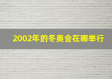 2002年的冬奥会在哪举行