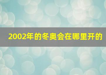 2002年的冬奥会在哪里开的