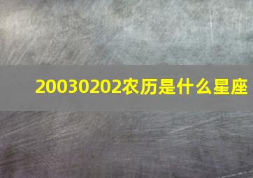 20030202农历是什么星座