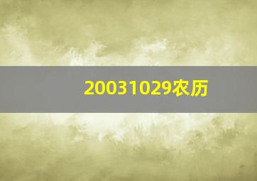 20031029农历