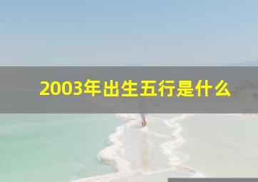 2003年出生五行是什么