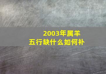 2003年属羊五行缺什么如何补