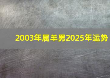 2003年属羊男2025年运势