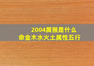 2004属猴是什么命金木水火土属性五行