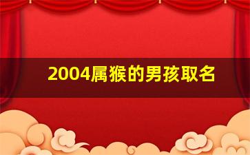 2004属猴的男孩取名