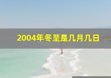 2004年冬至是几月几日