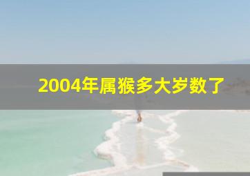 2004年属猴多大岁数了