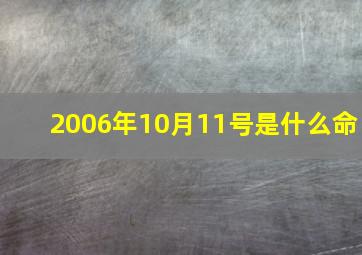 2006年10月11号是什么命