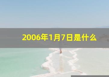 2006年1月7日是什么