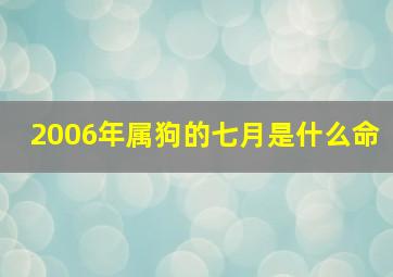 2006年属狗的七月是什么命