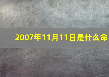 2007年11月11日是什么命