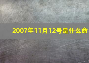 2007年11月12号是什么命