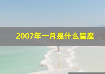 2007年一月是什么星座