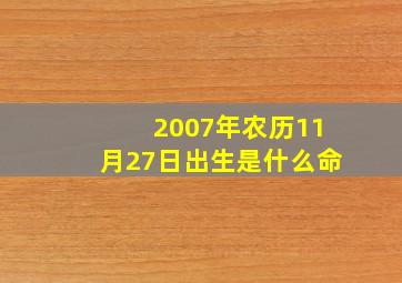 2007年农历11月27日出生是什么命