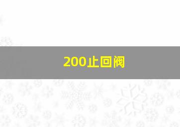 200止回阀