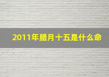 2011年腊月十五是什么命