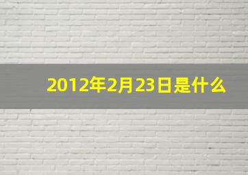 2012年2月23日是什么