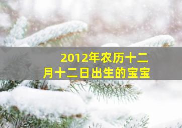 2012年农历十二月十二日出生的宝宝