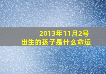 2013年11月2号出生的孩子是什么命运