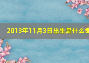 2013年11月3日出生是什么命