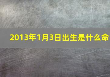 2013年1月3日出生是什么命