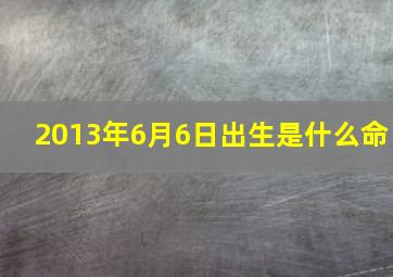 2013年6月6日出生是什么命