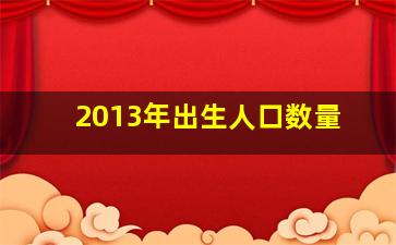 2013年出生人口数量